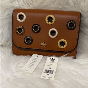 Tory Burch Emerson grommets Chain wallet